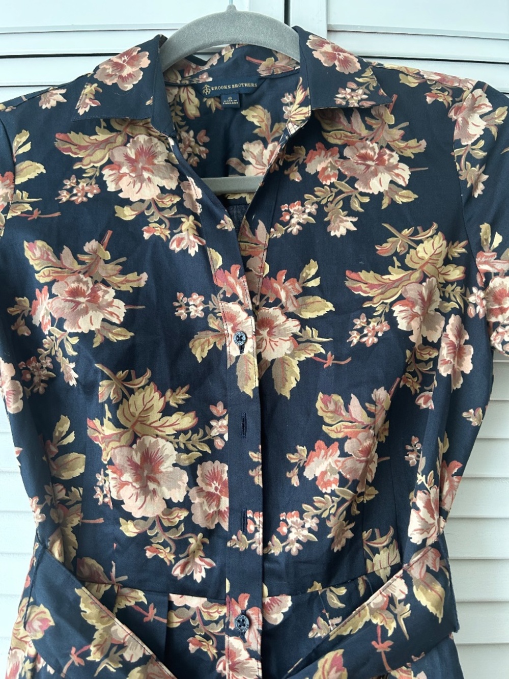 Brooks Brothers Pleated Floral Short Sleeves Dress Size 0 - Picture 5 of 10